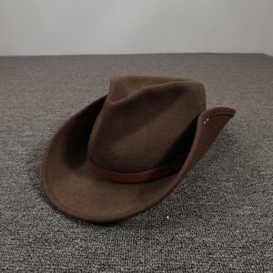 Dorfman Pacific Hat Cowboy Fitted Mens One Size Brown Wool Felt Western Made USA